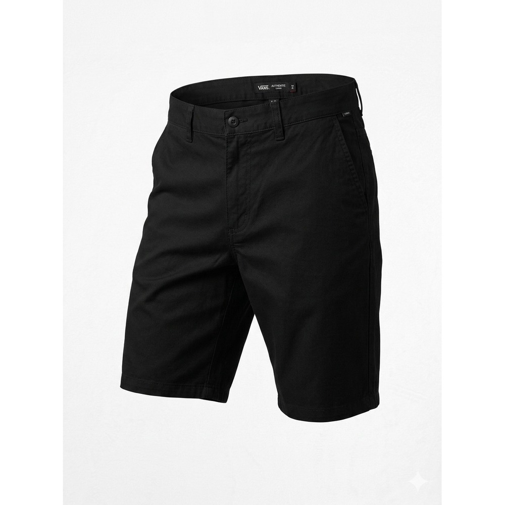 Vans Authentic Chino Shorts Mens 36 Black Relaxed Fit Skate Casual Cotton Blend